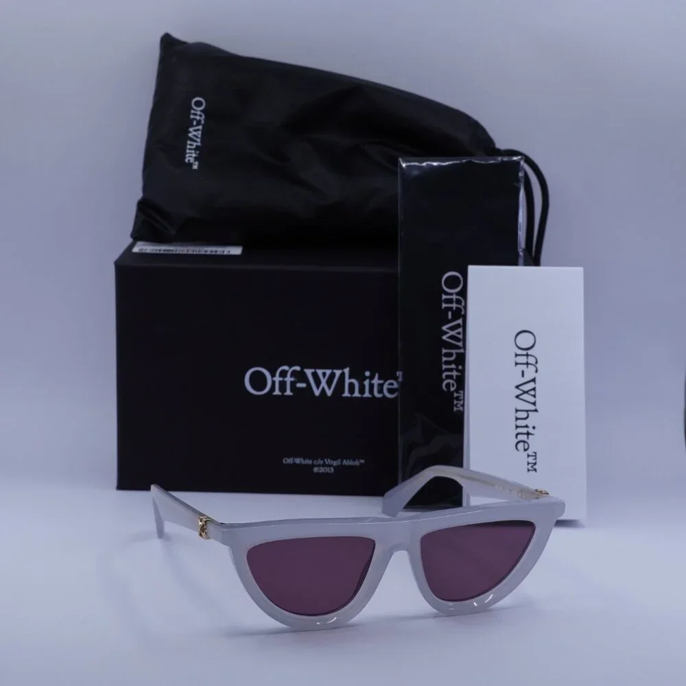 Off-White OERI13V JASPER 0928 Sunglasses Grey Geometric Frame, Burgundy Lenses